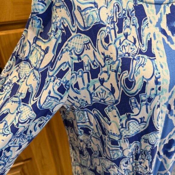 Lilly Pulitzer Ophelia Swing Dress Get Trunky Elephants L EUC - Picture 9 of 13